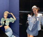 Rose dengan Pakaian Pas Badan dan Jennie Pilih Oversize Kala Kenakan Nuansa Biru