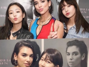 Gelar Konser di Seoul, Dua Lipa Foto Bareng Suzy dan Jennie-Lisa Black Pink