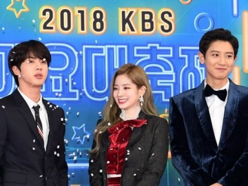 Jin Beri Kejutan, Chanyeol dan Dahyun Sempat Kaget di Red Carpet KBS Song Festival 2018