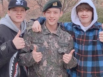 Dikunjungi Member Satu Grup Saat Wajib Militer, Senangnya Minhyuk BTOB Bertemu Peniel dan Ilhoon