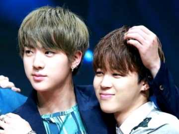 Asyik Joget, Jin BTS Tiba-Tiba 'Sundul' Dagu Jimin Saking Kagetnya Menang di 'Music Bank'