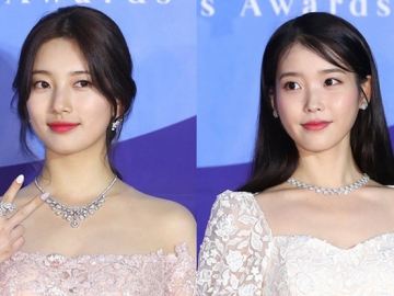 Tampil Anggun Bergaun Tanpa Lengan, Suzy-IU Kembali Adu Visual di Baeksang Arts Awards 2020