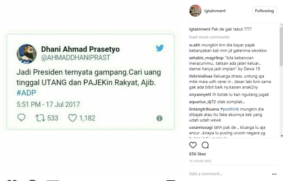 Hina Presiden Jokowi dengan Sebutan Ini, Ahmad Dhani Bakal Masuk Bui?