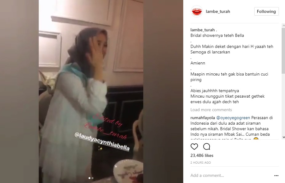 Dapat Hadiah Ini Saat Bridal Shower, Laudya Cynthia Bella Syok