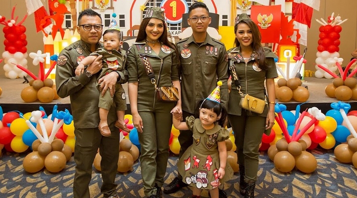 FOTO: Bertema Tentara, Ashanty Gelar Pesta Ulangtahun 
