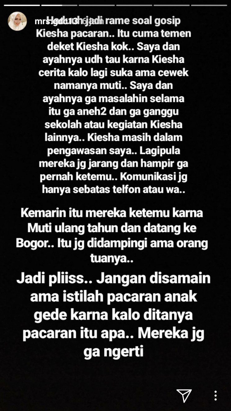 UP Putranya Kiesha Alvaro Diolok Olok Karena Pacaran Begini