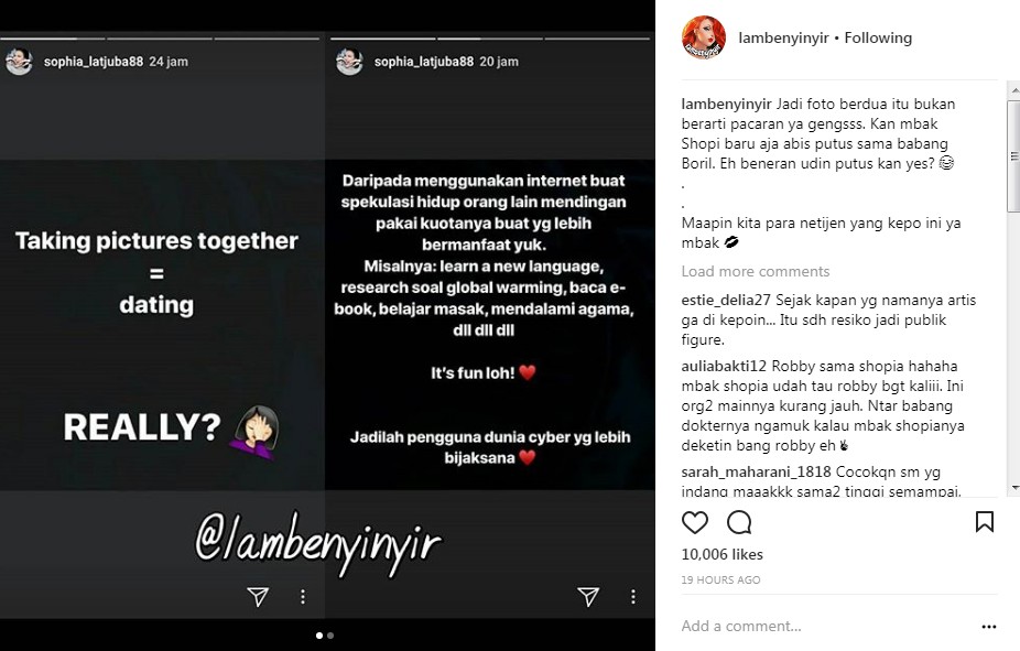 Reaksi Sophia Latjuba Saat Dikabarkan Berpacaran dengan Robby Purba