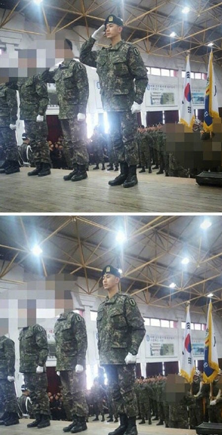 Foto Kim Soo Hyun di Pelatihan Militer