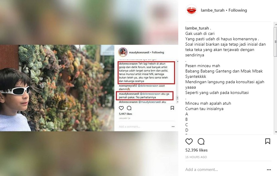 Jawaban Maudy Koesnaedi Soal Inisial Artis MK