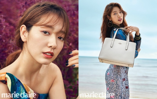 Pemotretan Park Shin Hye Bareng Marie Claire Korea