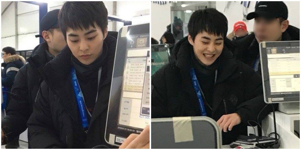 Manisnya Senyum Xiumin EXO Setelah Membayar Belanjaannya di Toko Resmi Pyeongchang Winter Olympics 2018