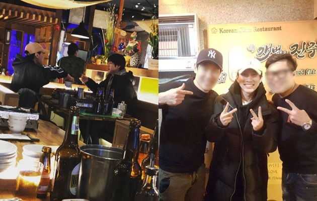 Foto-Foto Jin BTS, Eunkwang BTOB dan Youngjae B.A.P Hang Out Bareng di Sebuah Restoran Seafood