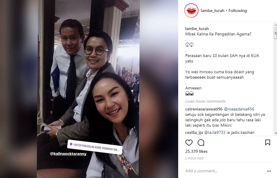 Kalina Oktarani Saat di Pengadilan Agama