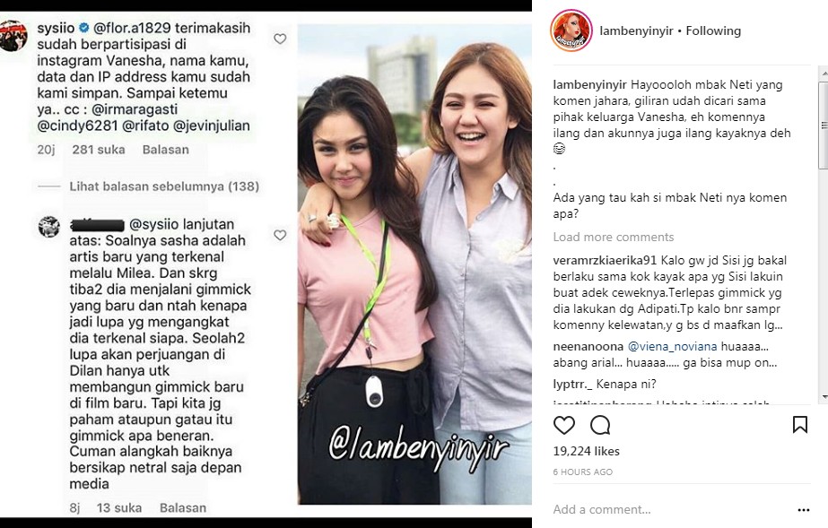 Tanggapan Sissy Priscillia Terhadap Komentar Nyinyir Netter di Instagram Sang Adik