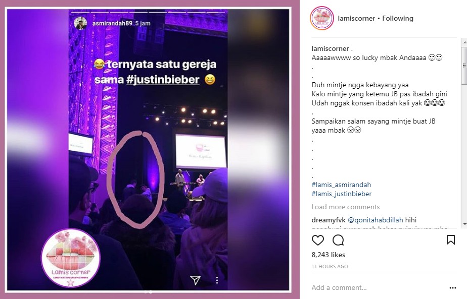 Asmirandah Satu Gereja dengan Justin Bieber Saat di Amerika