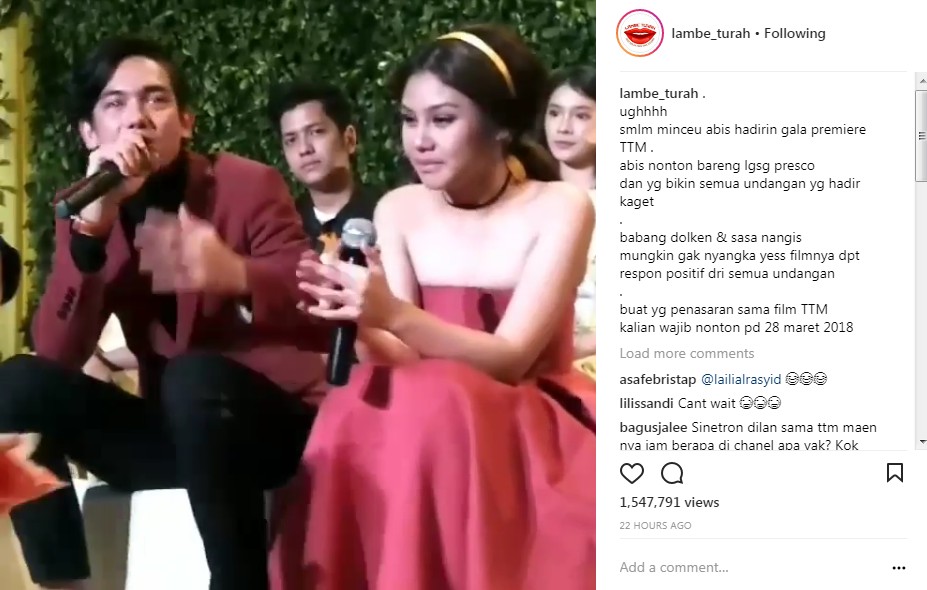 Vanesha Prescilla dan Adipati Nangis Pasca Nonton Film Terbaru Mereka