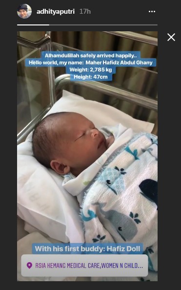 Nama Anak Pertama Ridwan Ghani dan Adhitya Putri