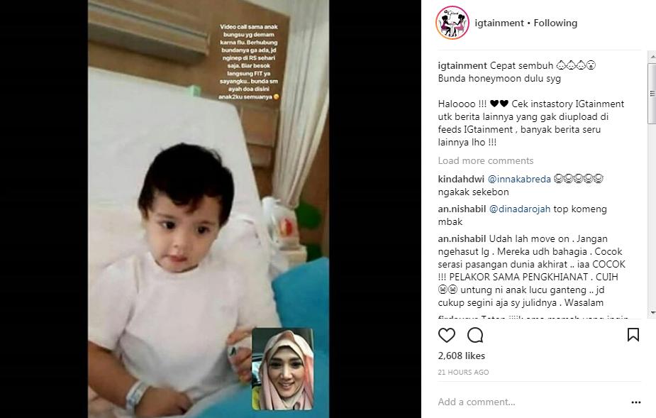 Mulan Jameela Lakukan Video Call Bersama Anak Bungsu yang Dirawat di Rumah Sakit