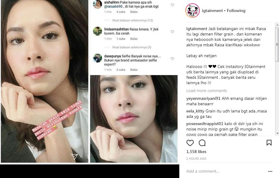 Jawaban Menohok Raisa Terkait Cibiran Netter Soal Kamera Jelek