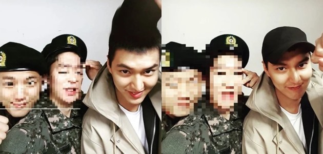Lee Min Ho Selfie Bareng Rekan-Rekan Tentara