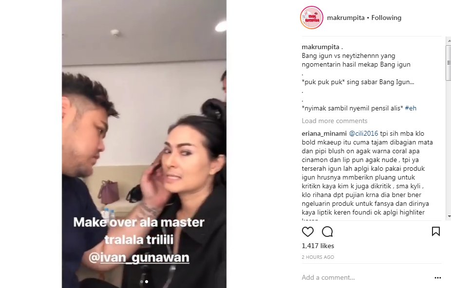 Ivan Gunawan Mencoba Merias Wajah Iis Dahlia Menggunakan Kosmetik Brand-nya