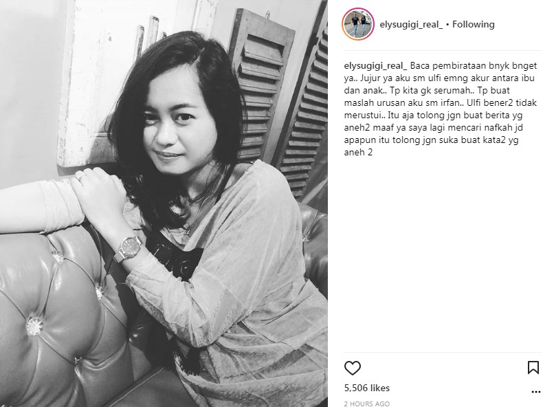 Tanggapan Ely Sugigi Soal Perseteruan dengan Anak Dianggap Settingan