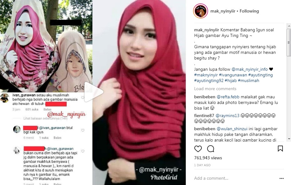 Komentar Ivan Gunawan pada Salah Satu Toko Online di Kolom Komentar Ayu Ting Ting