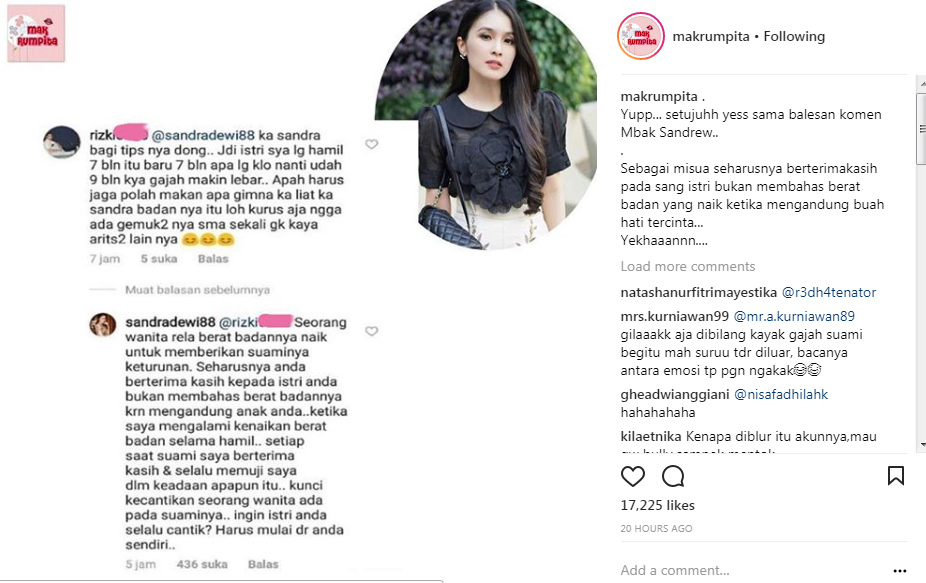 Jawaban Menohok Sandra Dewi Saat Ditanya Soal Tips Jaga Bentuk Tubuh