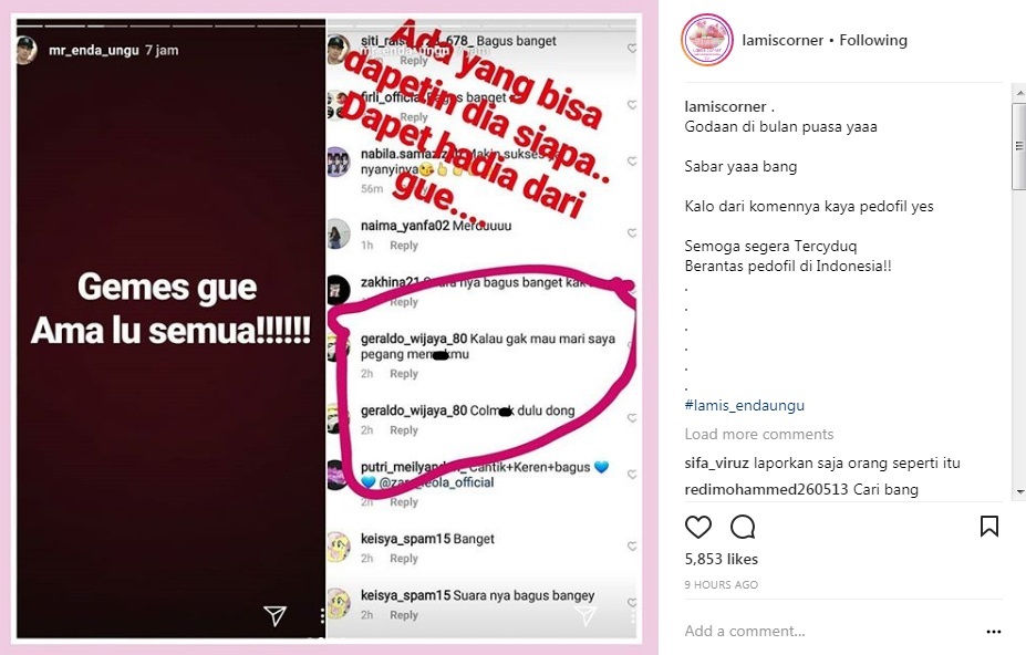 Enda Ungu Geram dengan Komentar Negatif Netizen