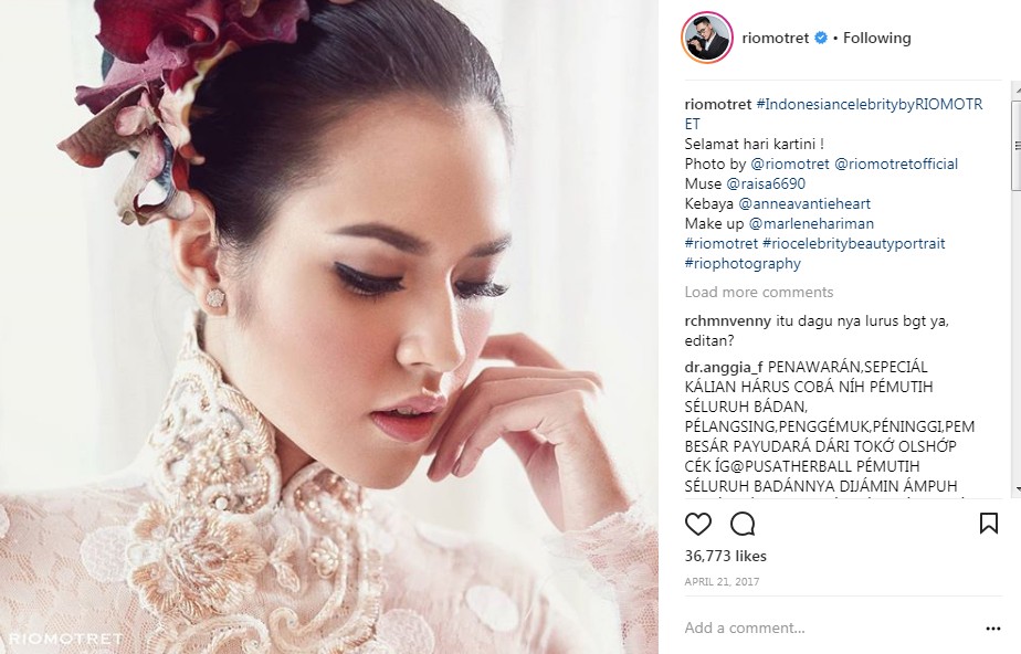 Foto Raisa Setelah Diedit