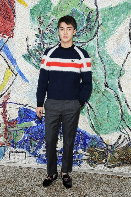 Penampilan Stylish Sehun EXO di Fashion Show Louis Vuitton