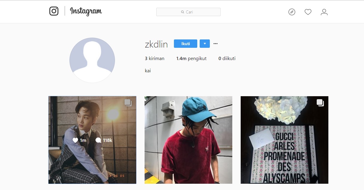 Jumlah Follower Instagram Kai EXO