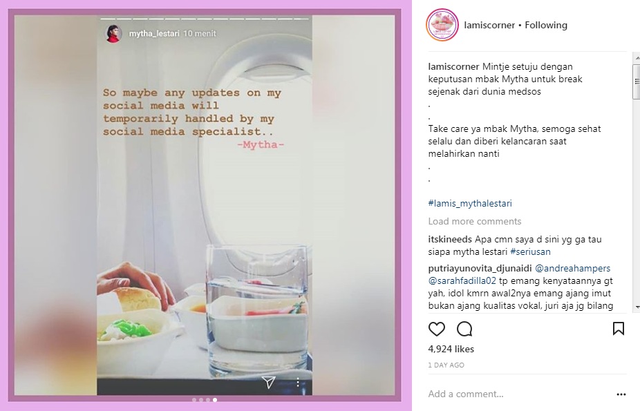 Spesialis Sosial Medianya yang Akan Mengelola Akun Instagram Mytha Lestari
