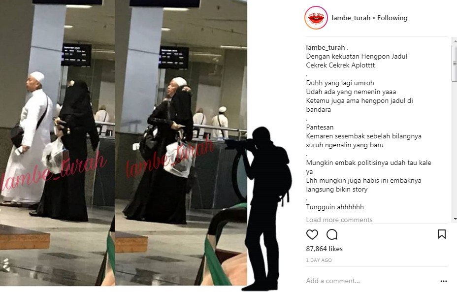 Pria Mirip Opick Kepergok Berdua di Bandara dengan Wanita Bercadar