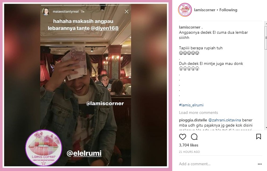 El Rumi Dapat Angpau Lebaran Jutaan Rupiah