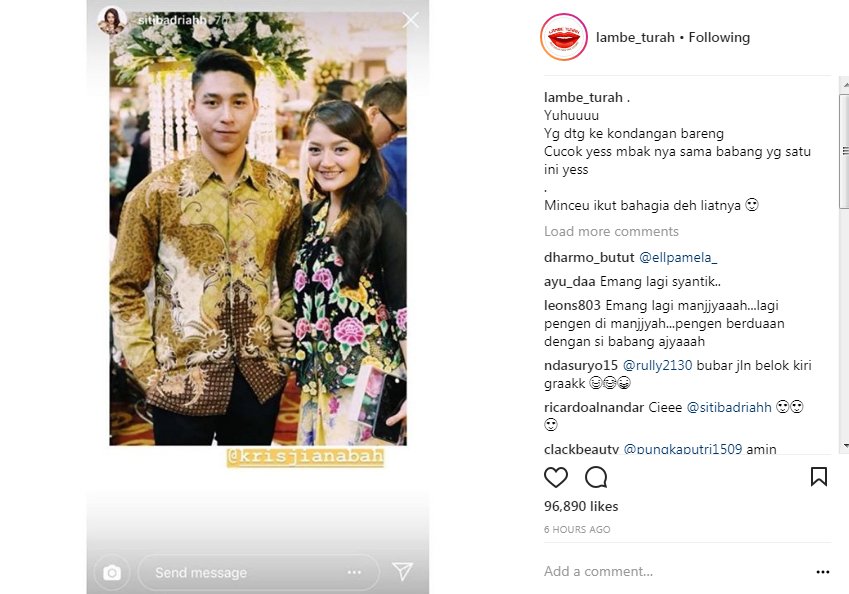 Siti Badriah Kondangan Bareng Krisjiana