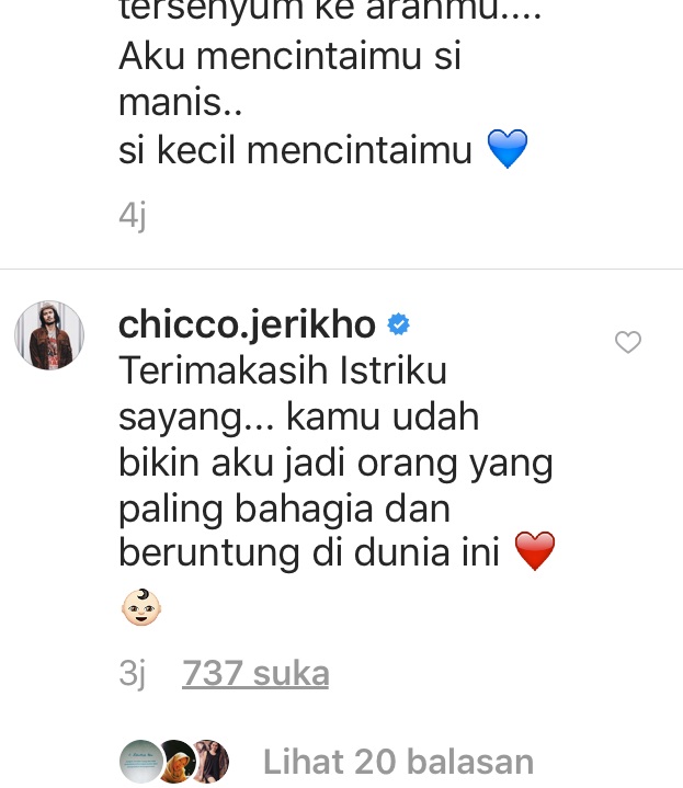 Balasan Chico Jericho Terkait Ucapan Selamat Ultah Putri Marino