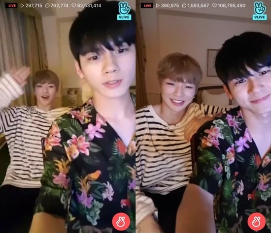 Kang Daniel dan Ong Seung Wu Sapa Fans Via V Live