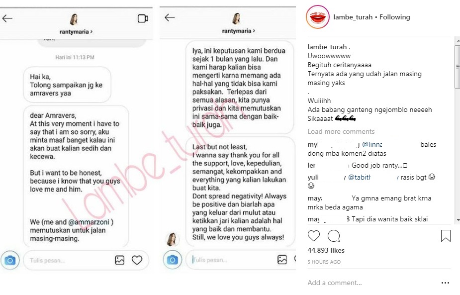 alasan putus Ranty Maria dari Ammar Zoni