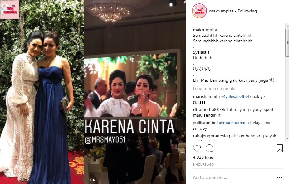 Mayangsari dan Krisdayanti Berpose Bersama