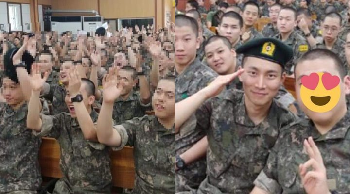 Seo Eunkwang BTOB Tersenyum Ceria Saat Pose Bareng Rekan-Rekan Wajib Militernya