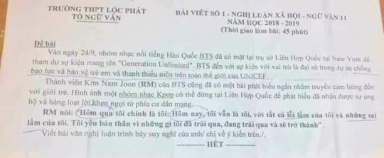 Beri Pesan Yang Menyentuh Pidato Rm Bts Digunakan Dalam Pendidikan Dan Materi Tes Di Sekolah