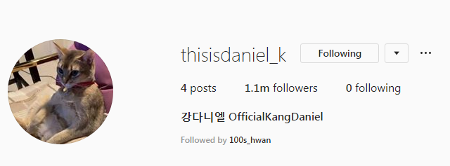 Akun Instagram Kang Daniel