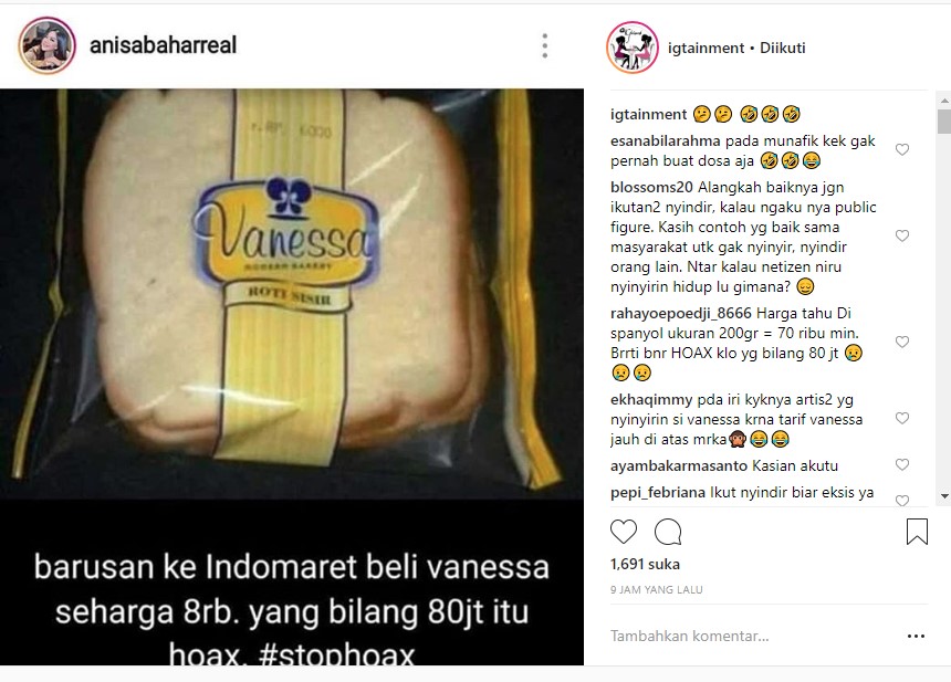 Annisa Bahar Sindir Soal Vanessa Angel