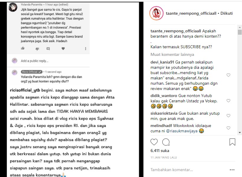 Ria Ricis Dituding Plagiat Konten YouTube Atta