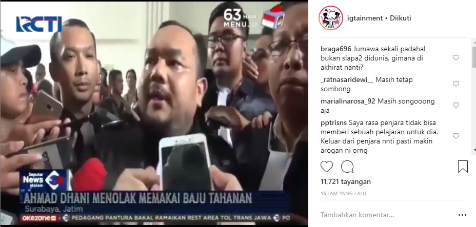 Ahmad Dhani Tolak Pakai Baju Tahanan Saat di Surabaya