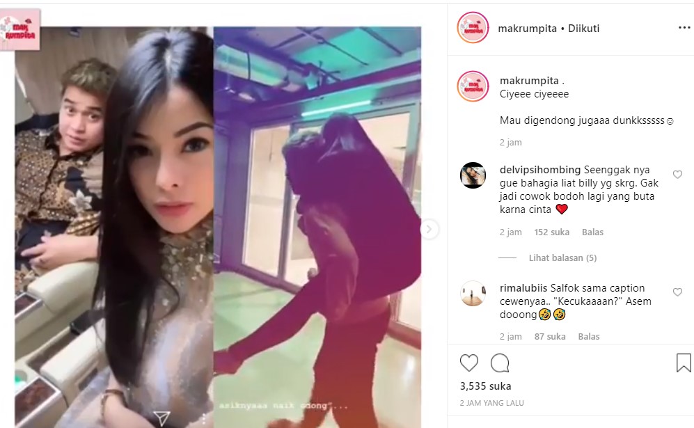 Biasa Dicibir 'Bucin', Kini Billy Syahputra Gendong Pacar ...