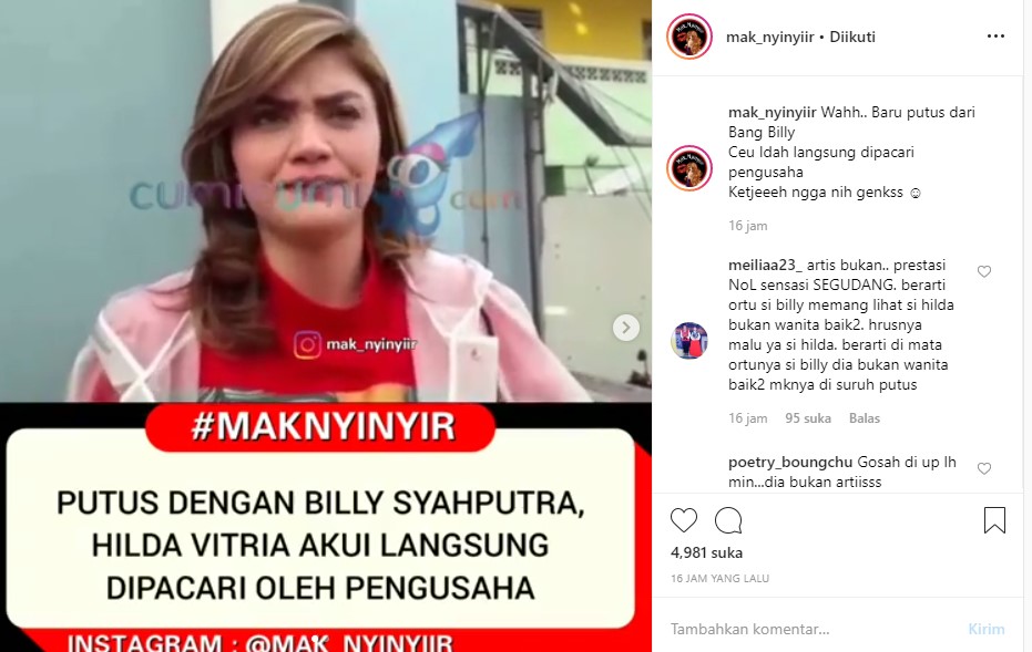 Hilda Vitria Akui Punya Pacar Pengusaha