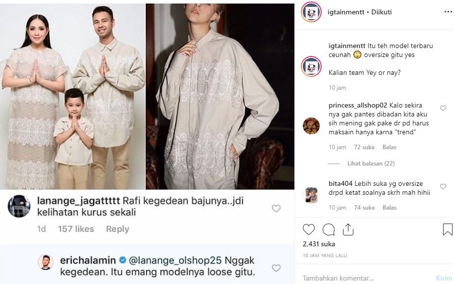 Raffi Ahmad Pakai Baju Gombrong