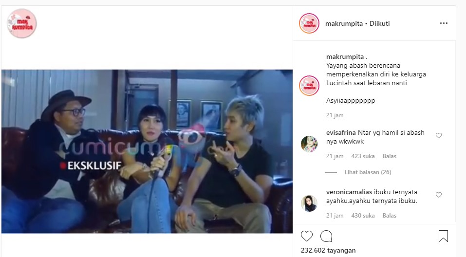 Abash Bakal Bertemu Keluarga Lucinta Luna Saat Lebaran Mendatang